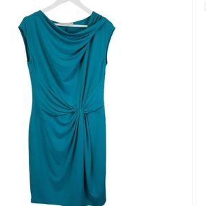 Michael Kors twist waist side knot midi dress, blue, size S